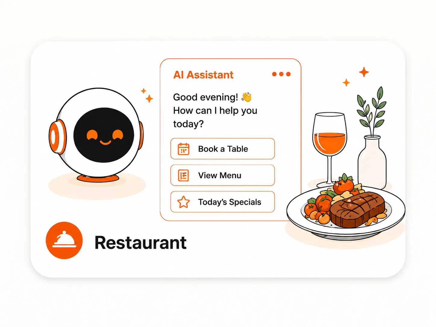 AI assistant for a restaurant website