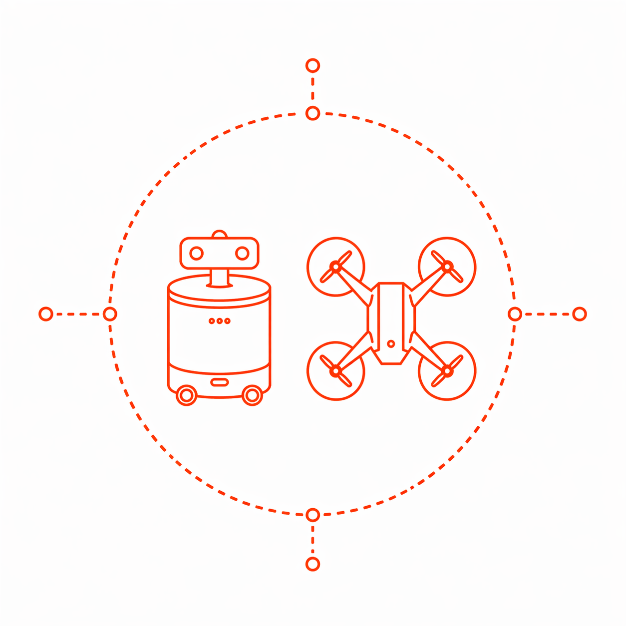 Skjematisk fremstilling av robotikk og autonome enheter